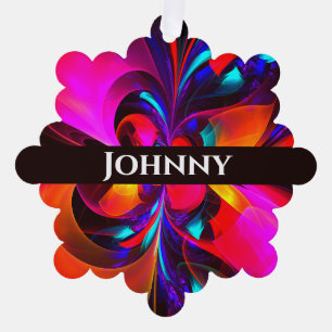 Modernes Abstraktes Blumenmuster Red Blue Muster # Ornament Karte