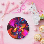 Modernes Abstraktes Blumenmuster Red Blue Muster # Pappteller (Party)