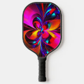 Modernes Abstraktes Blumenmuster Red Blue Muster # Pickleball Schläger (Vorderseite)