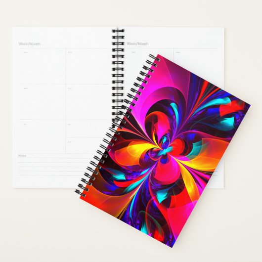 Modernes Abstraktes Blumenmuster Red Blue Muster # Planer (Anzeige)