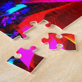 Modernes Abstraktes Blumenmuster Red Blue Muster # Puzzle (Seite)