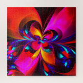 Modernes Abstraktes Blumenmuster Red Blue Muster # Puzzle (Horizontal)