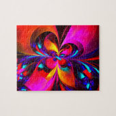 Modernes Abstraktes Blumenmuster Red Blue Muster # Puzzle (Horizontal)