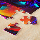 Modernes Abstraktes Blumenmuster Red Blue Muster # Puzzle (Seite)