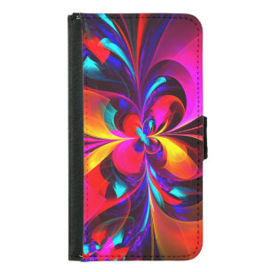 Modernes Abstraktes Blumenmuster Red Blue Muster # Geldbeutel Hülle Für Das Samsung Galaxy S5