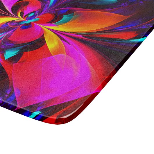 Modernes Abstraktes Blumenmuster Red Blue Muster # Schneidebrett (Ecke)