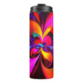 Modernes Abstraktes Blumenmuster Red Blue Muster # Thermosbecher (Vorderseite)