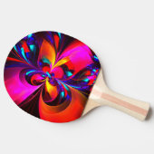 Modernes Abstraktes Blumenmuster Red Blue Muster # Tischtennis Schläger (Seitenansicht)