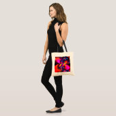 Modernes Abstraktes Blumenmuster Red Blue Muster # Tragetasche (Vorderseite (Model))