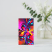 Modernes Abstraktes Blumenmuster Red Blue Muster # Visitenkarte (Stehend Vorderseite)