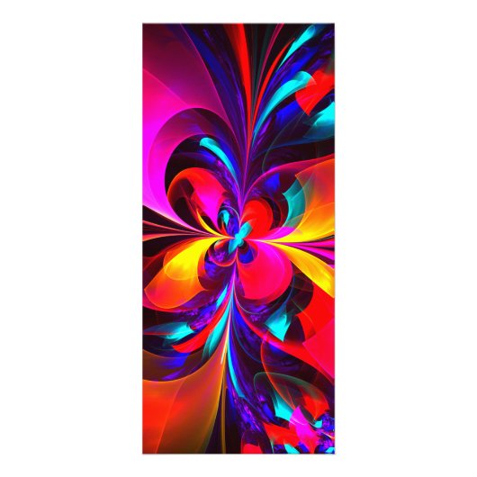 Modernes Abstraktes Blumenmuster Red Blue Muster # Werbekarte (Vorne)