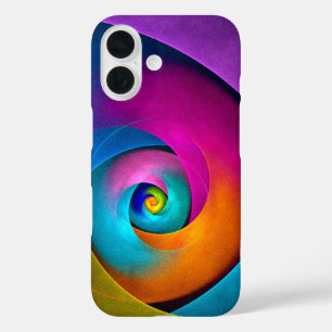 Modernes Abstraktes Blumenmuster Rosa Blaues Muste iPhone 16 Hülle