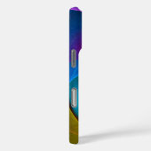 Modernes Abstraktes Blumenmuster Rosa Blaues Muste Case-Mate iPhone Hülle (Rückseite / Rechts)