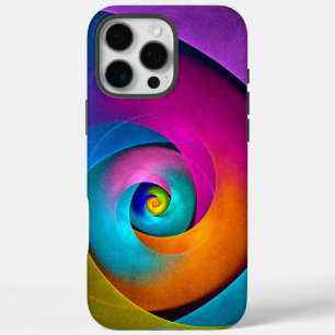 Modernes Abstraktes Blumenmuster Rosa Blaues Muste iPhone 16 Pro Max Hülle