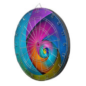 Modernes Abstraktes Blumenmuster Rosa Blaues Muste Dartscheibe (Vorderseite rechts)