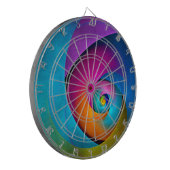 Modernes Abstraktes Blumenmuster Rosa Blaues Muste Dartscheibe (Vorderseite Links)