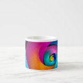 Modernes Abstraktes Blumenmuster Rosa Blaues Muste Espressotasse (Vorderseite)