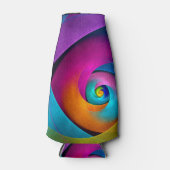 Modernes Abstraktes Blumenmuster Rosa Blaues Muste Flaschenkühler (Vorderseite)