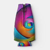 Modernes Abstraktes Blumenmuster Rosa Blaues Muste Flaschenkühler (Rückseite)