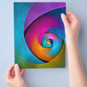 Modernes Abstraktes Blumenmuster Rosa Blaues Muste Flyer (Hand)