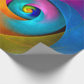 Modernes Abstraktes Blumenmuster Rosa Blaues Muste Geschenkpapier (Ecke)