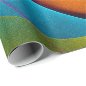 Modernes Abstraktes Blumenmuster Rosa Blaues Muste Geschenkpapier (Rolleneckpunkt)