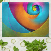 Modernes Abstraktes Blumenmuster Rosa Blaues Muste Geschirrtuch (Gefaltet)