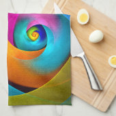 Modernes Abstraktes Blumenmuster Rosa Blaues Muste Geschirrtuch (Viertel Falte)