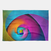 Modernes Abstraktes Blumenmuster Rosa Blaues Muste Geschirrtuch (Horizontal)