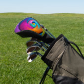 Modernes Abstraktes Blumenmuster Rosa Blaues Muste Golf Headcover (In SItu)