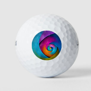 Modernes Abstraktes Blumenmuster Rosa Blaues Muste Golfball