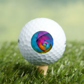 Modernes Abstraktes Blumenmuster Rosa Blaues Muste Golfball (Insitu T-Shirt)