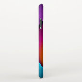 Modernes Abstraktes Blumenmuster Rosa Blaues Muste iPhone Hülle (Rechte Seite)