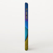 Modernes Abstraktes Blumenmuster Rosa Blaues Muste iPhone Hülle (Linke Seite)