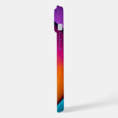 Modernes Abstraktes Blumenmuster Rosa Blaues Muste iPhone Hülle (Linke Seite)