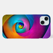 Modernes Abstraktes Blumenmuster Rosa Blaues Muste iPhone Hülle (Rückseite (Horizontal))