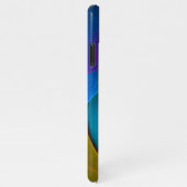 Modernes Abstraktes Blumenmuster Rosa Blaues Muste iPhone Hülle (Rechte Seite)