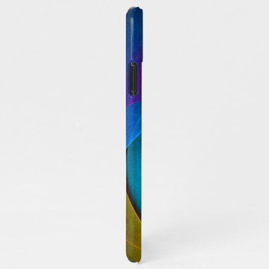 Modernes Abstraktes Blumenmuster Rosa Blaues Muste iPhone Hülle (Rechte Seite)