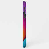 Modernes Abstraktes Blumenmuster Rosa Blaues Muste iPhone Hülle (Linke Seite)