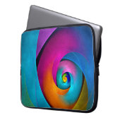 Modernes Abstraktes Blumenmuster Rosa Blaues Muste Laptopschutzhülle (Vorderseite Links)