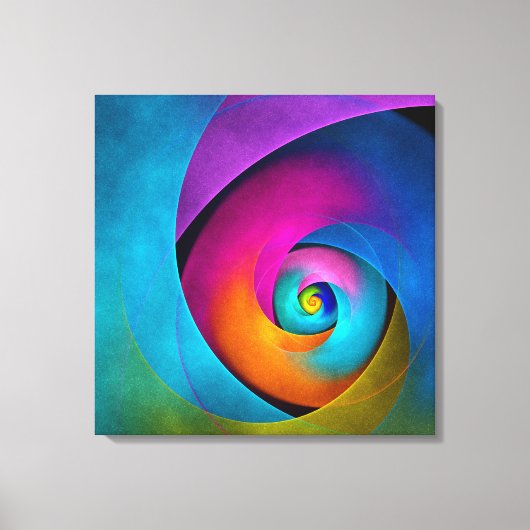 Modernes Abstraktes Blumenmuster Rosa Blaues Muste Leinwanddruck (Vorderseite)