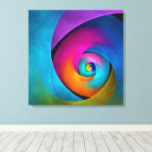 Modernes Abstraktes Blumenmuster Rosa Blaues Muste Leinwanddruck (Insitu (Holzboden))