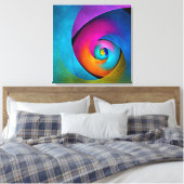 Modernes Abstraktes Blumenmuster Rosa Blaues Muste Leinwanddruck (Insitu (Schlafzimmer))