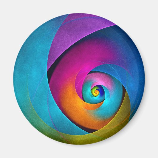 Modernes Abstraktes Blumenmuster Rosa Blaues Muste Magnet (Vorne)