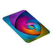 Modernes Abstraktes Blumenmuster Rosa Blaues Muste Magnet (Rechte Seite)