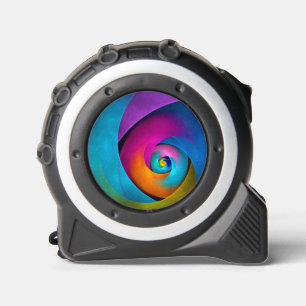 Modernes Abstraktes Blumenmuster Rosa Blaues Muste Maßband