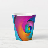 Modernes Abstraktes Blumenmuster Rosa Blaues Muste Milchtasse (Vorderseite)