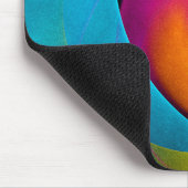 Modernes Abstraktes Blumenmuster Rosa Blaues Muste Mousepad (Ecke)