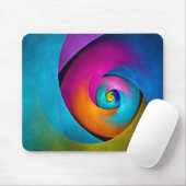 Modernes Abstraktes Blumenmuster Rosa Blaues Muste Mousepad (Mit Mouse)