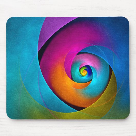 Modernes Abstraktes Blumenmuster Rosa Blaues Muste Mousepad (Vorne)